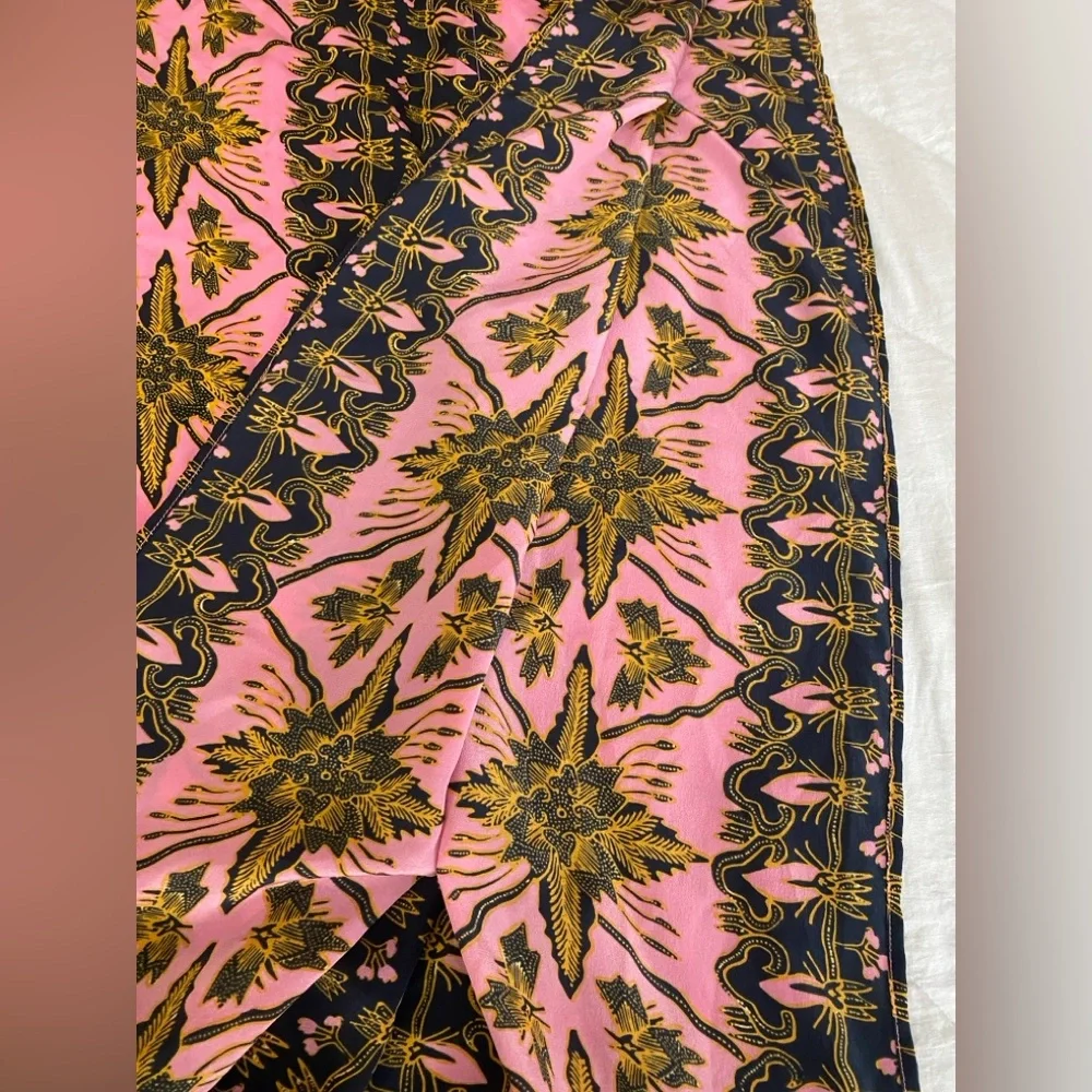 Figue Eliza V-Neck Gypsy Batik-Print Kaftan Dress Coverup Silk - Picture 5 of 6